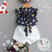 3 pcs Tunique + Short + ceinture en tissu