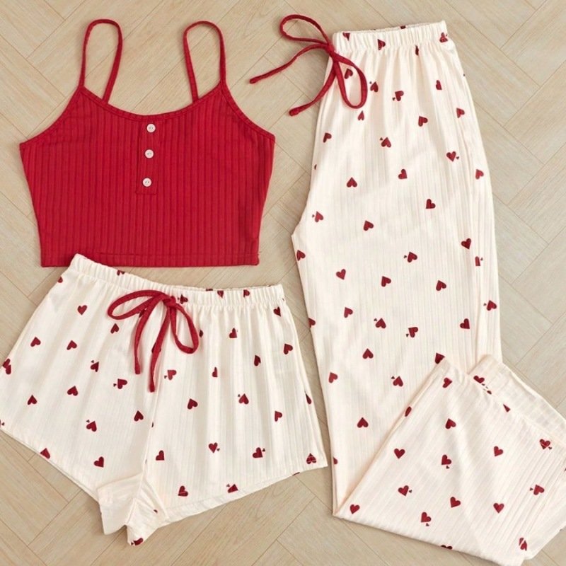 Pyjamas 3Pcs coeur