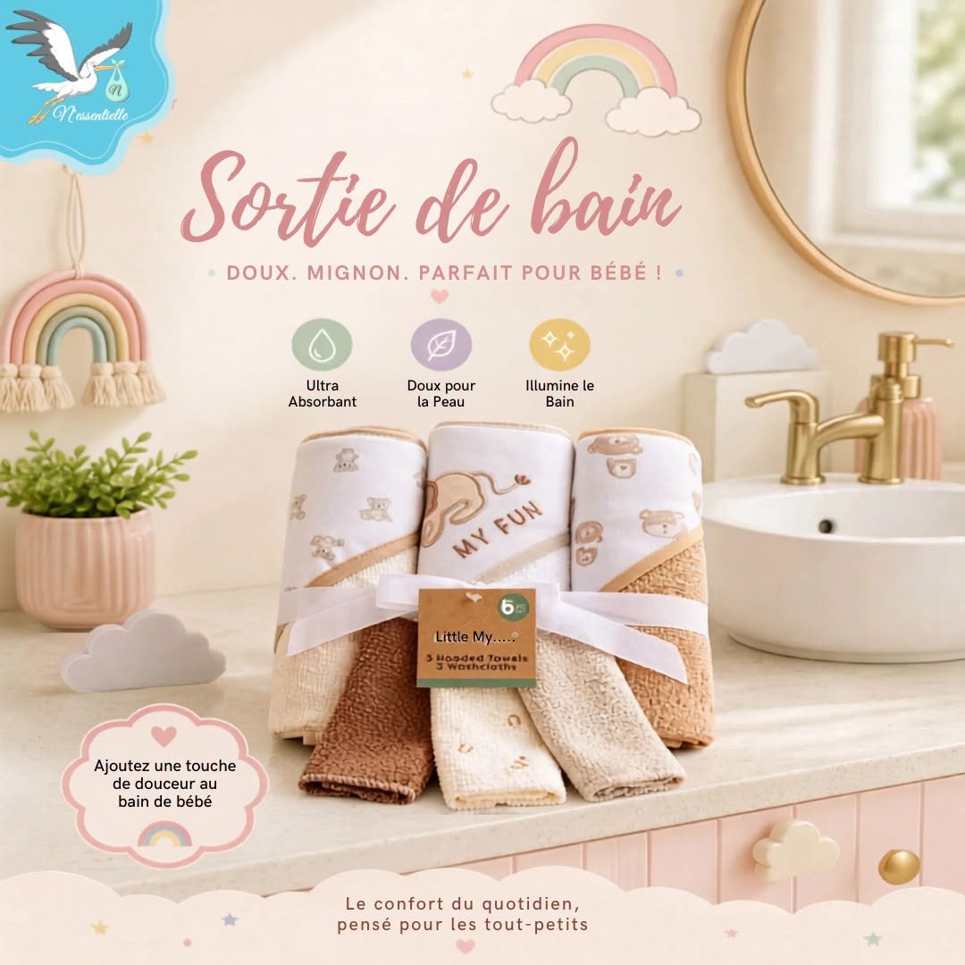 sortie de bain rose nessentielle